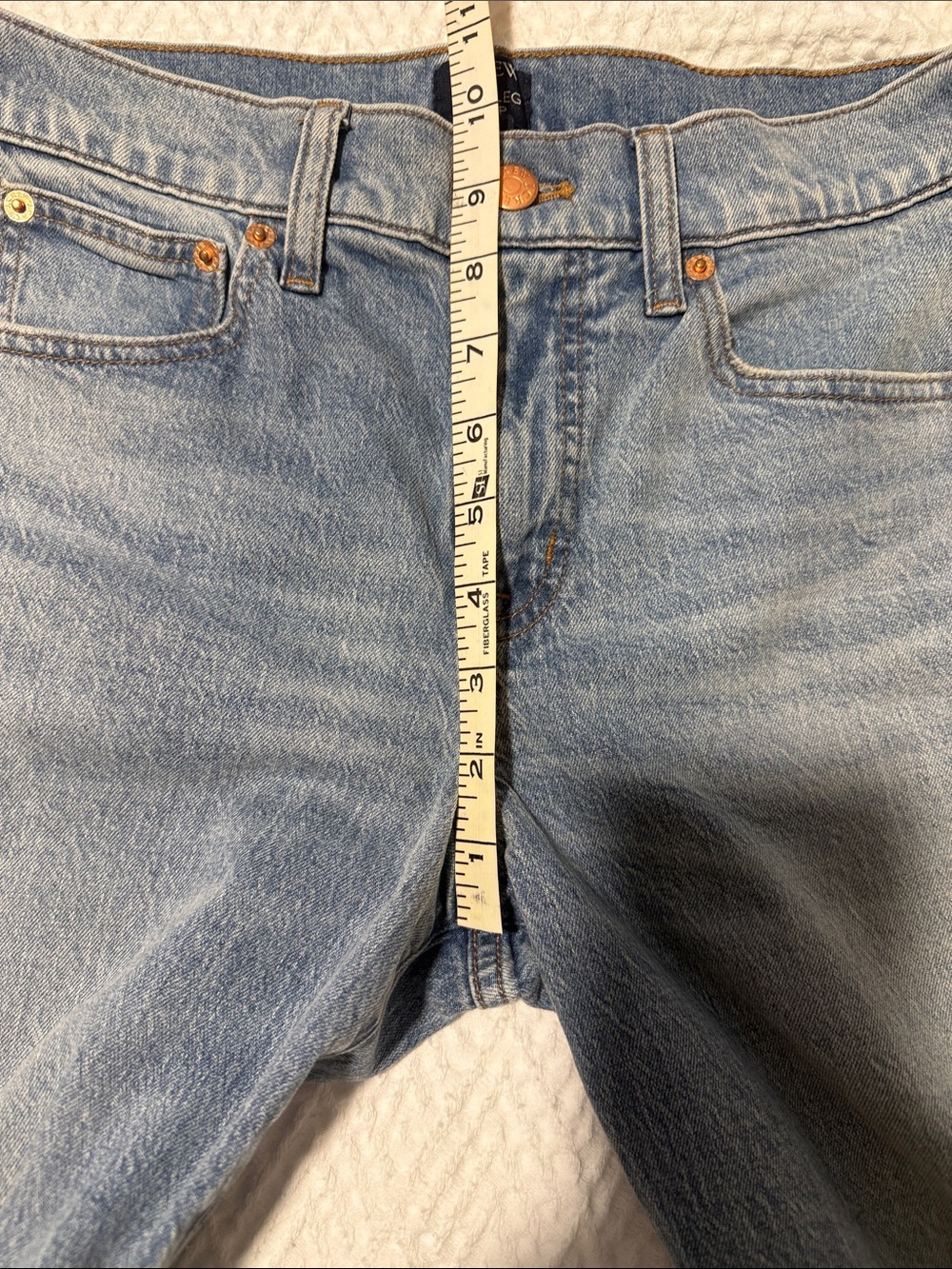 J. Crew Light Wash Wide-Leg Jeans with Frayed Hem - Picture 6 of 7